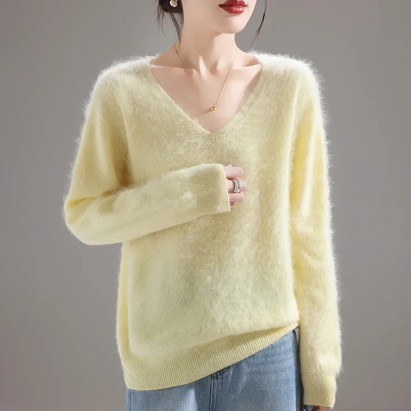Embroidery Knit - 2025 Damen 100% Merinowolle Pullover, Dicker