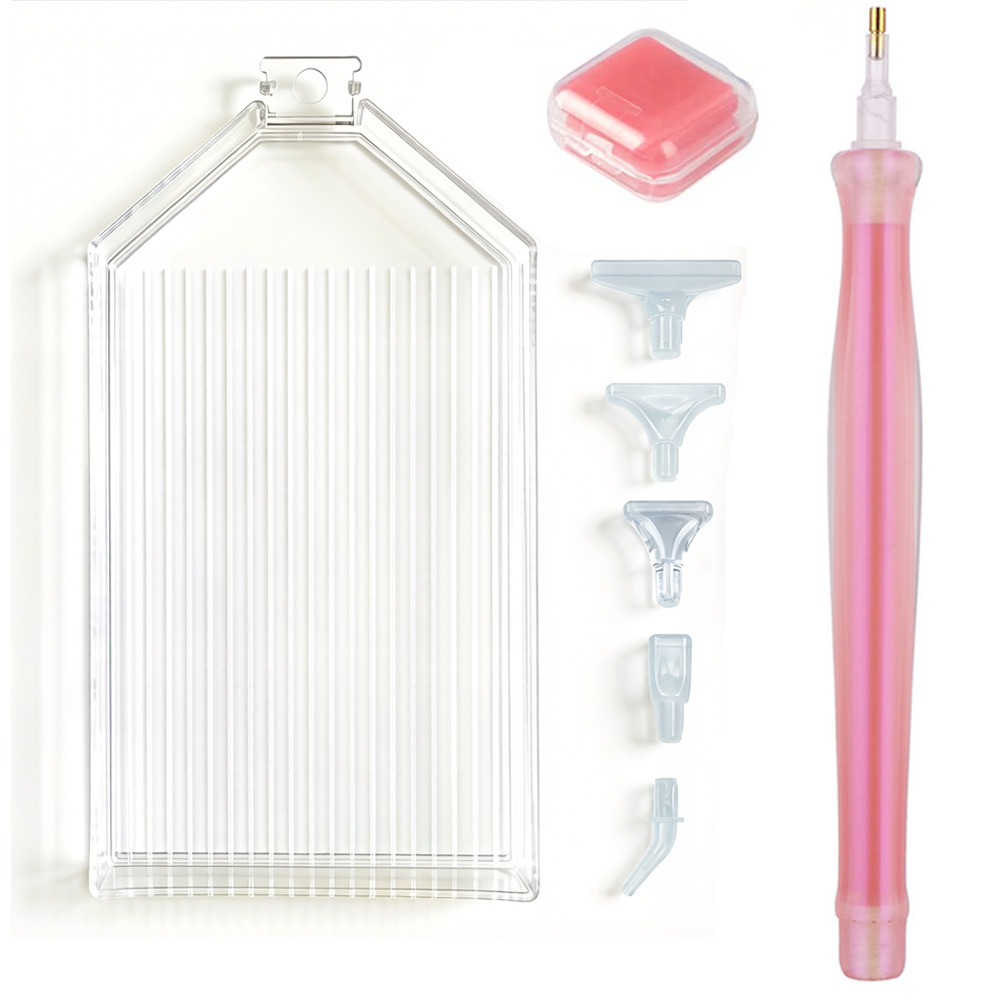 Embroidery Kit Starter - Diamantmalerei-Zubehör Stift-Set Nagelkunst-Strass-Picker, Punktierstifte mit Aufbewahrungsfach
