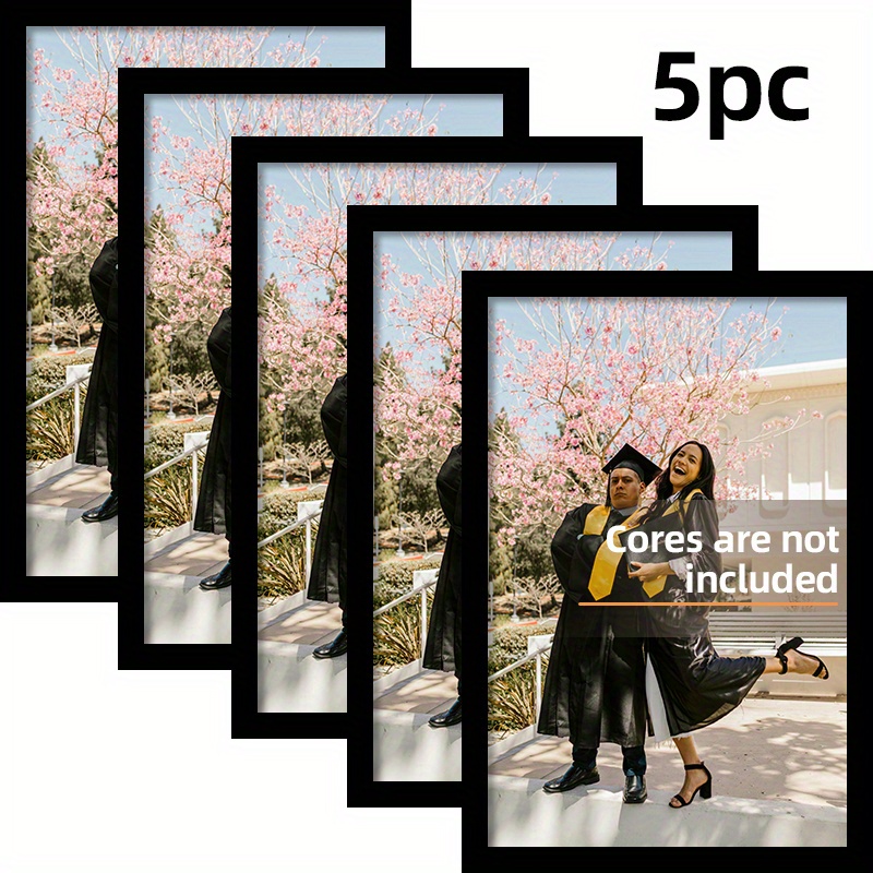 Frame Display Wood - 5-teiliges Set A4 schwarze Holz-Fotorahmen für