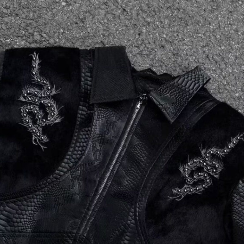 Herren Schwarze Jacke mit Schl – Embroidery Knit Bewertung und Preis