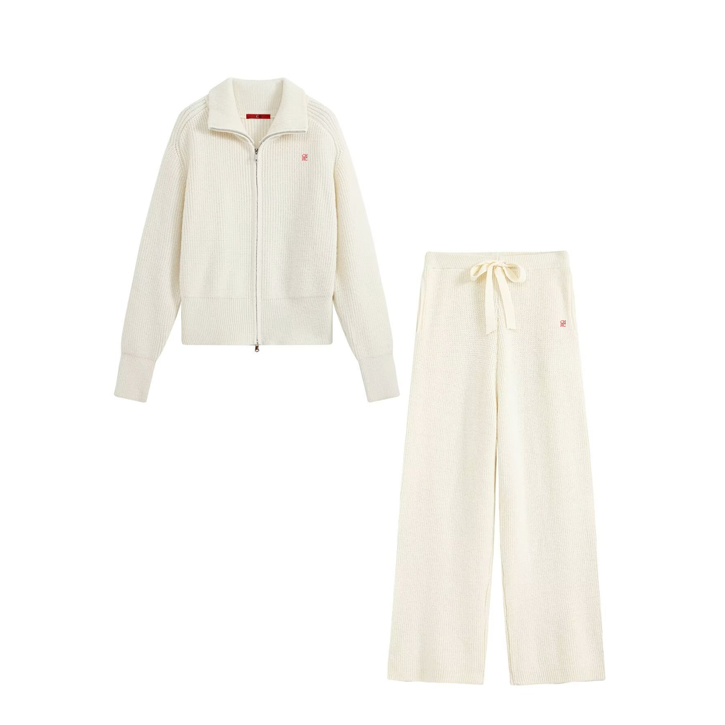 Damen Zweiteiler mit Reißversc – Embroidery Knit Bewertung und Preis