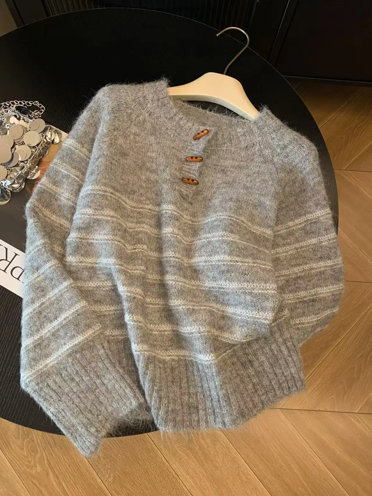 Herbst Winter Damen Gestreifte – Embroidery Knit Bewertung und Preis