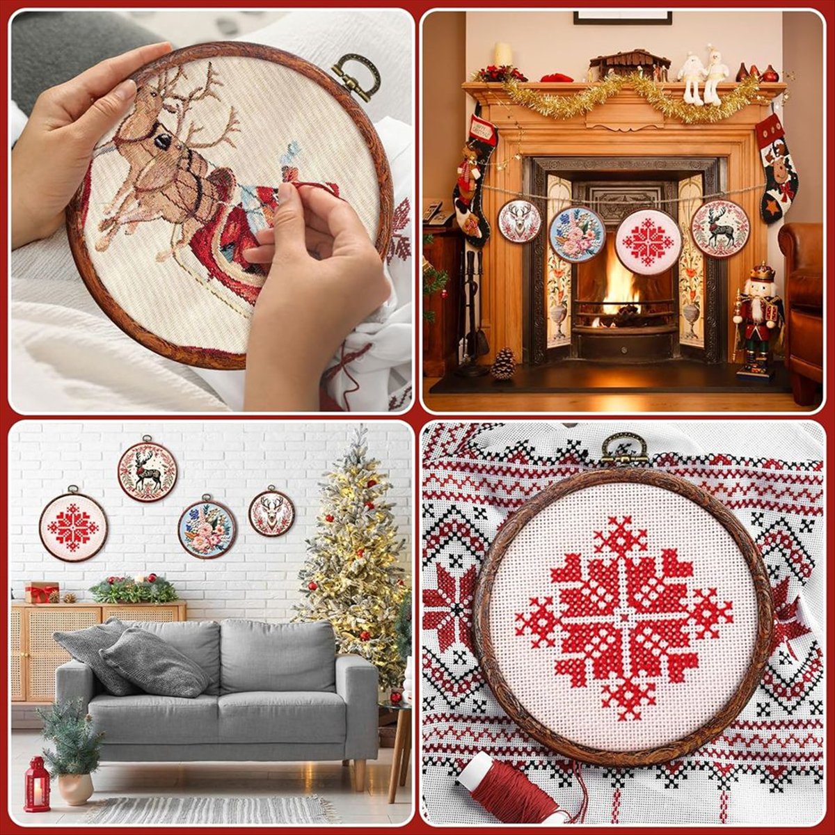 6 Größen imitiertes Holz, rund – Embroidery Ring Sizes Bewertung und Preis