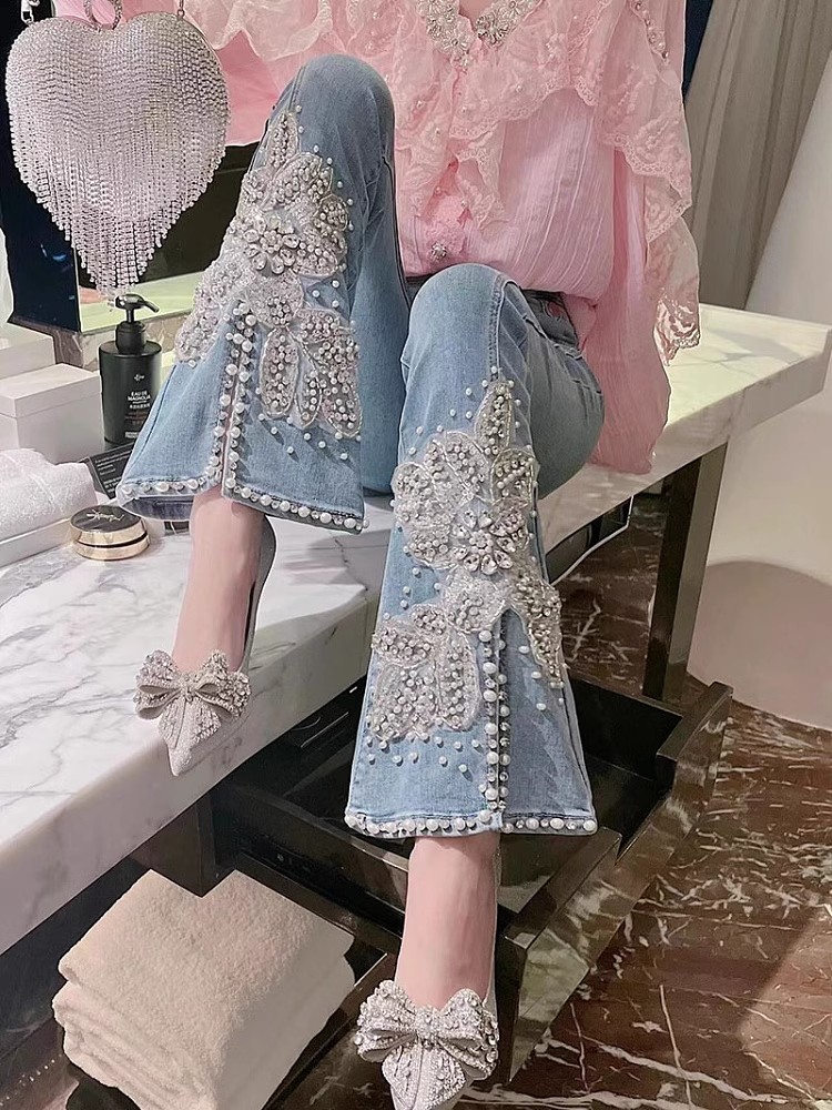 Frauen Hohe Taille Jeans Flora – Embroidery Jeans Sakura Bewertung und Preis