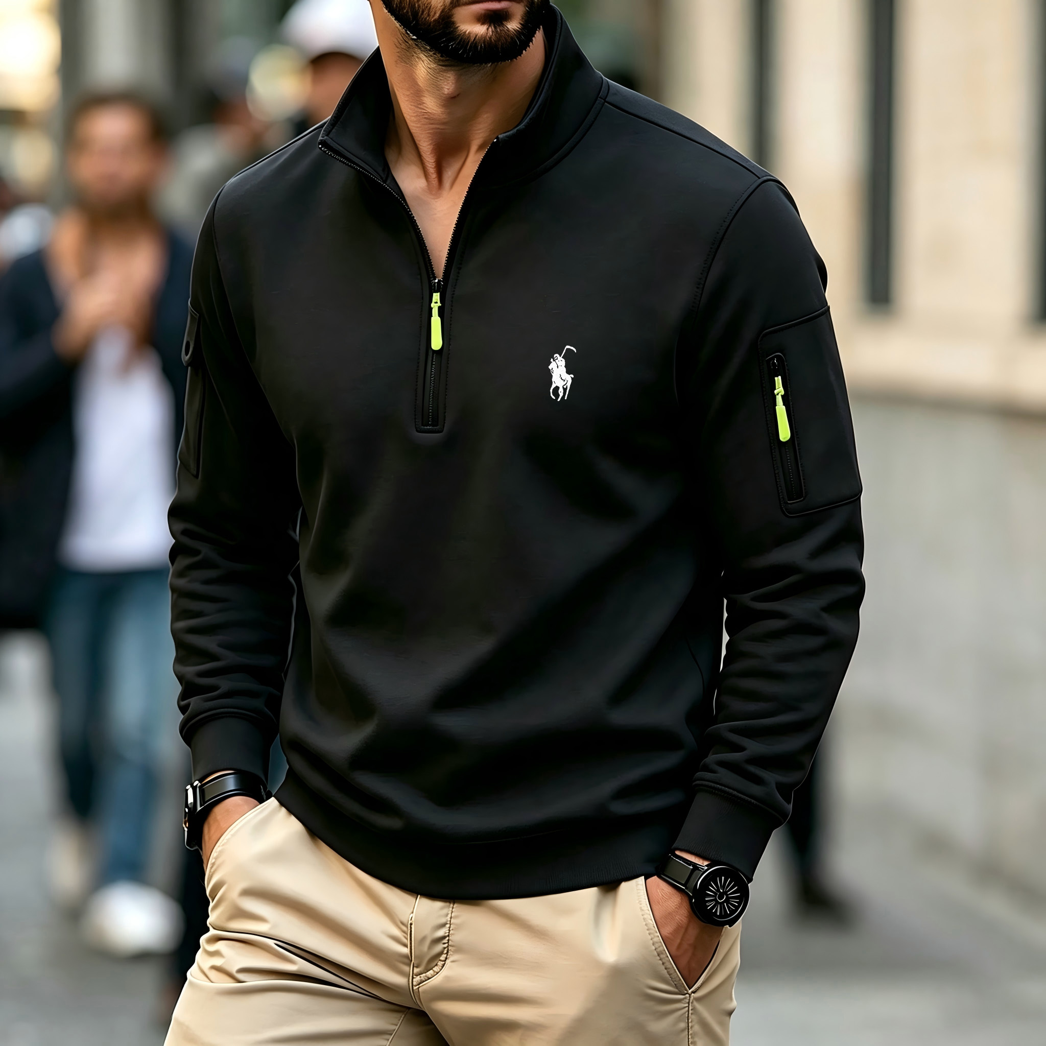 Herren-Pullover mit Kontrastfa – Embroidery Knit Bewertung und Preis