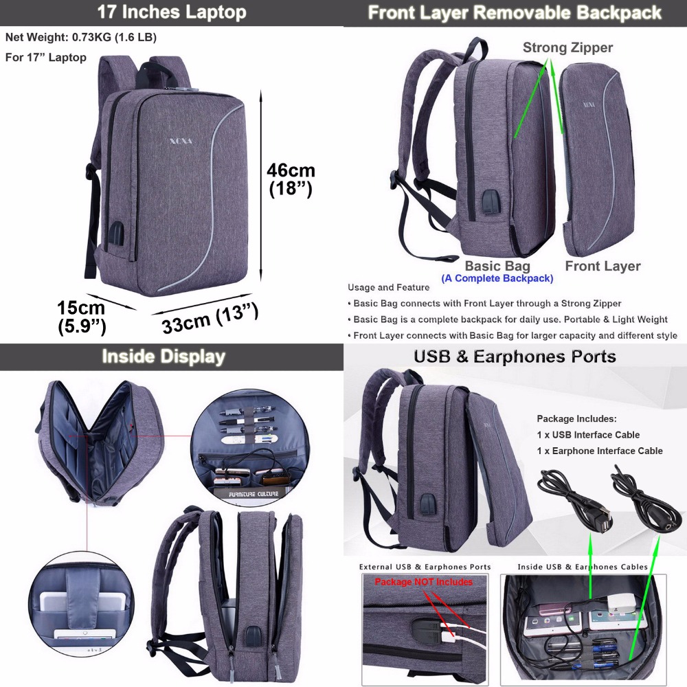 XQXA 17-Zoll-Laptop-Rucksack f – Embroidery University Bewertung und Preis