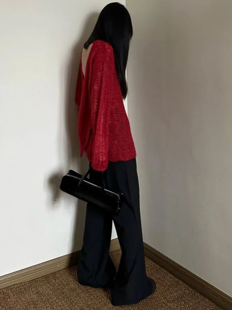 Y2K Durchsichtiges Strick-T-Sh – Embroidery Knit Bewertung und Preis